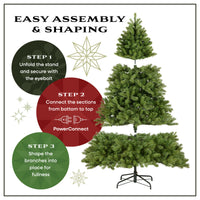 6.5 ft. Pre-Lit Princeton Fraser Fir Hinged Tree with  PowerConnect Dual Color LED Lights - National Tree Company