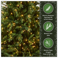6.5 ft. Pre-Lit Princeton Fraser Fir Hinged Tree with  PowerConnect Dual Color LED Lights - National Tree Company