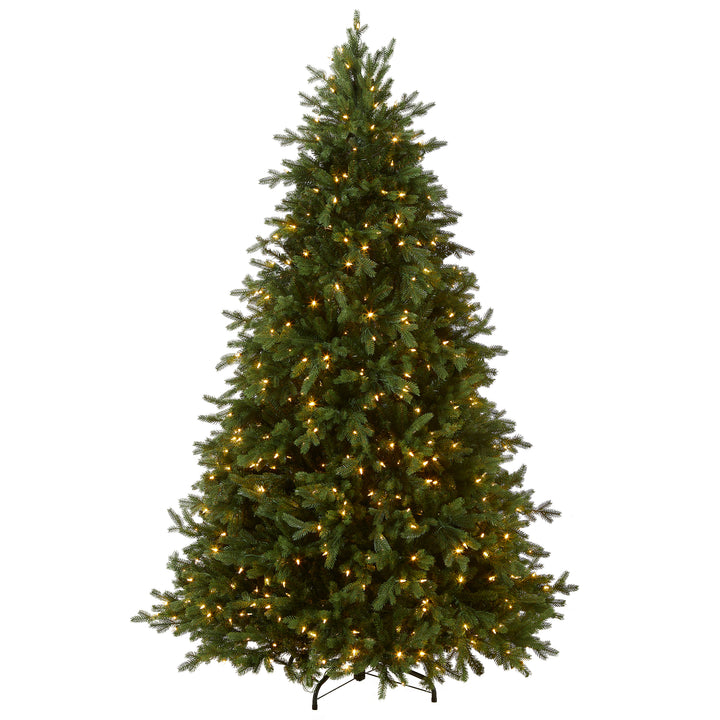 Pre-Lit 'Feel Real' Artificial Full Christmas Tree, Green, Princeton Fraser Fir, Dual Color LED Lights, Includes PowerConnect and Stand, 6.5 Feet