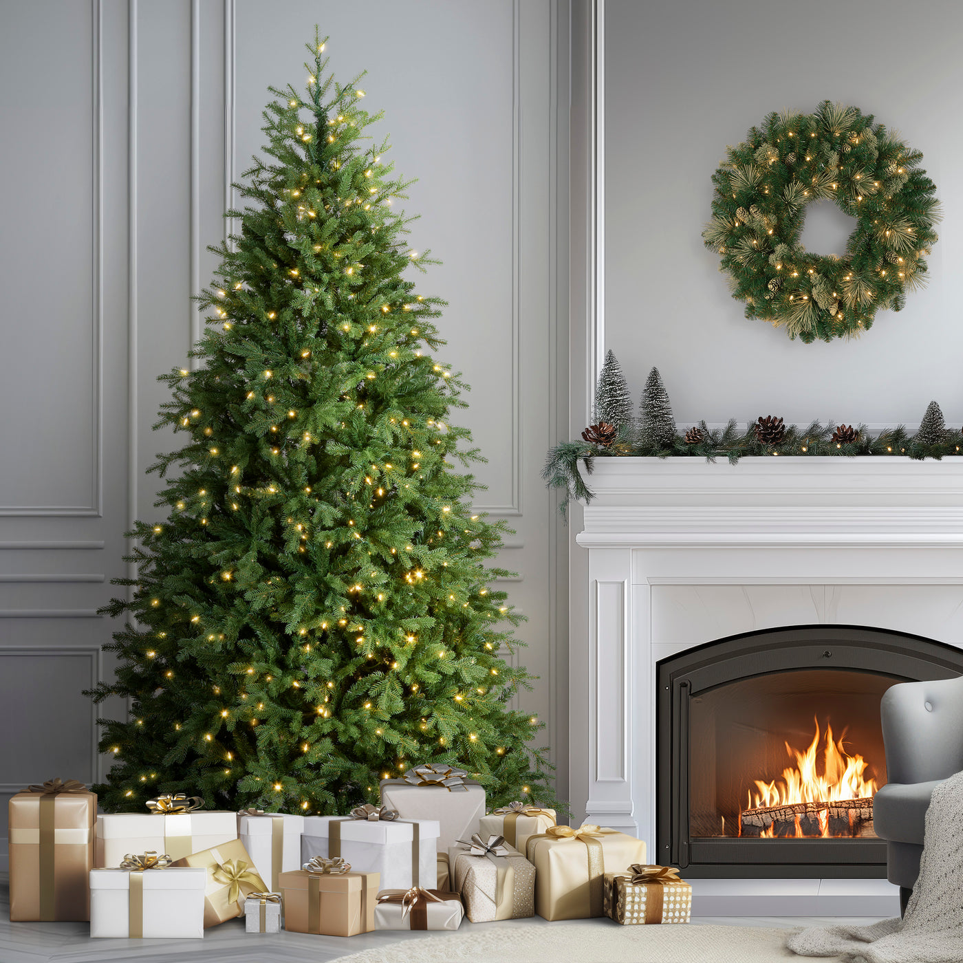 7.5 ft. Pre-Lit Princeton Fraser Fir Tree with PowerConnect and 800 Dual Color LED Lights - National Tree Company