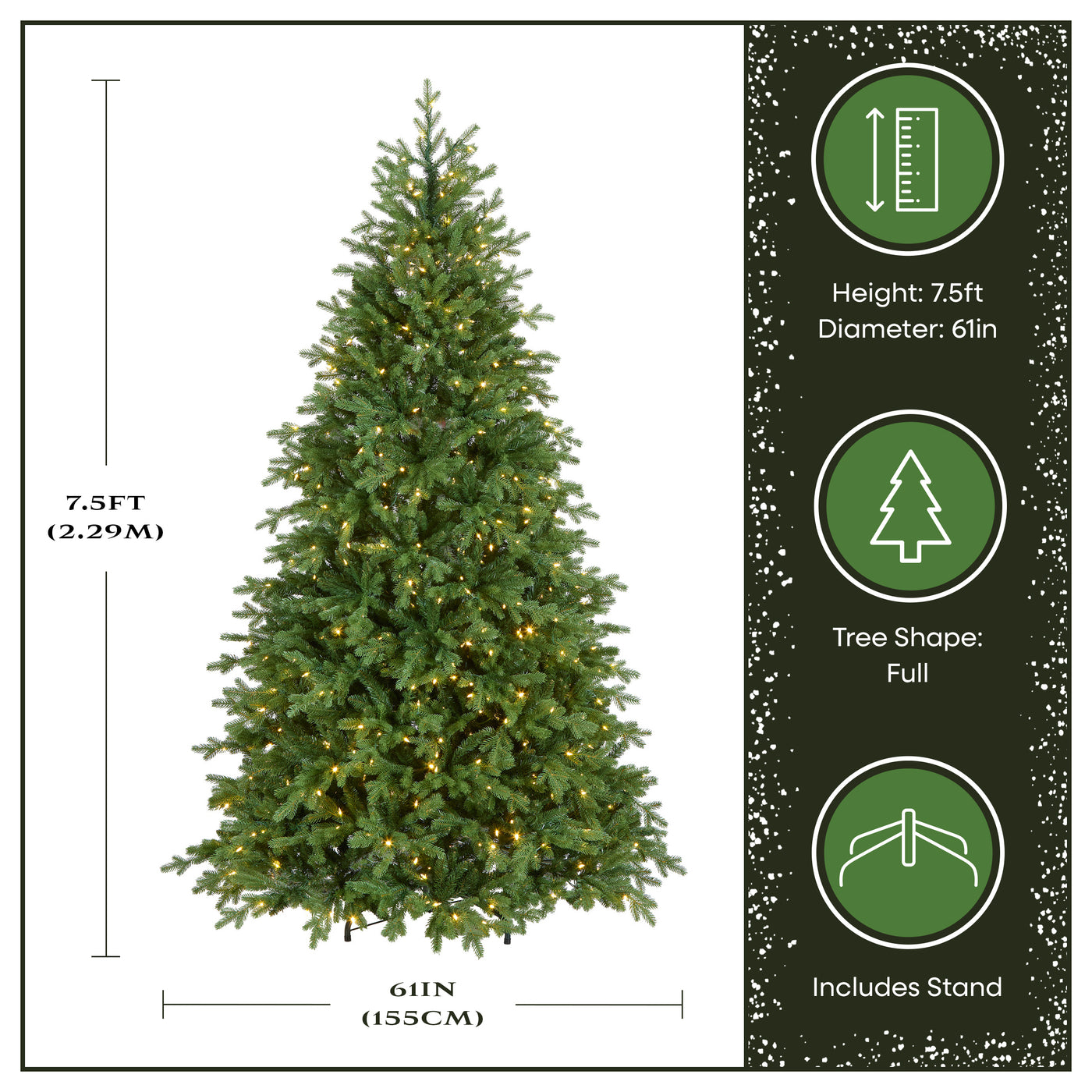 7.5 ft. Pre-Lit Princeton Fraser Fir Tree with PowerConnect and 800 Dual Color LED Lights - National Tree Company