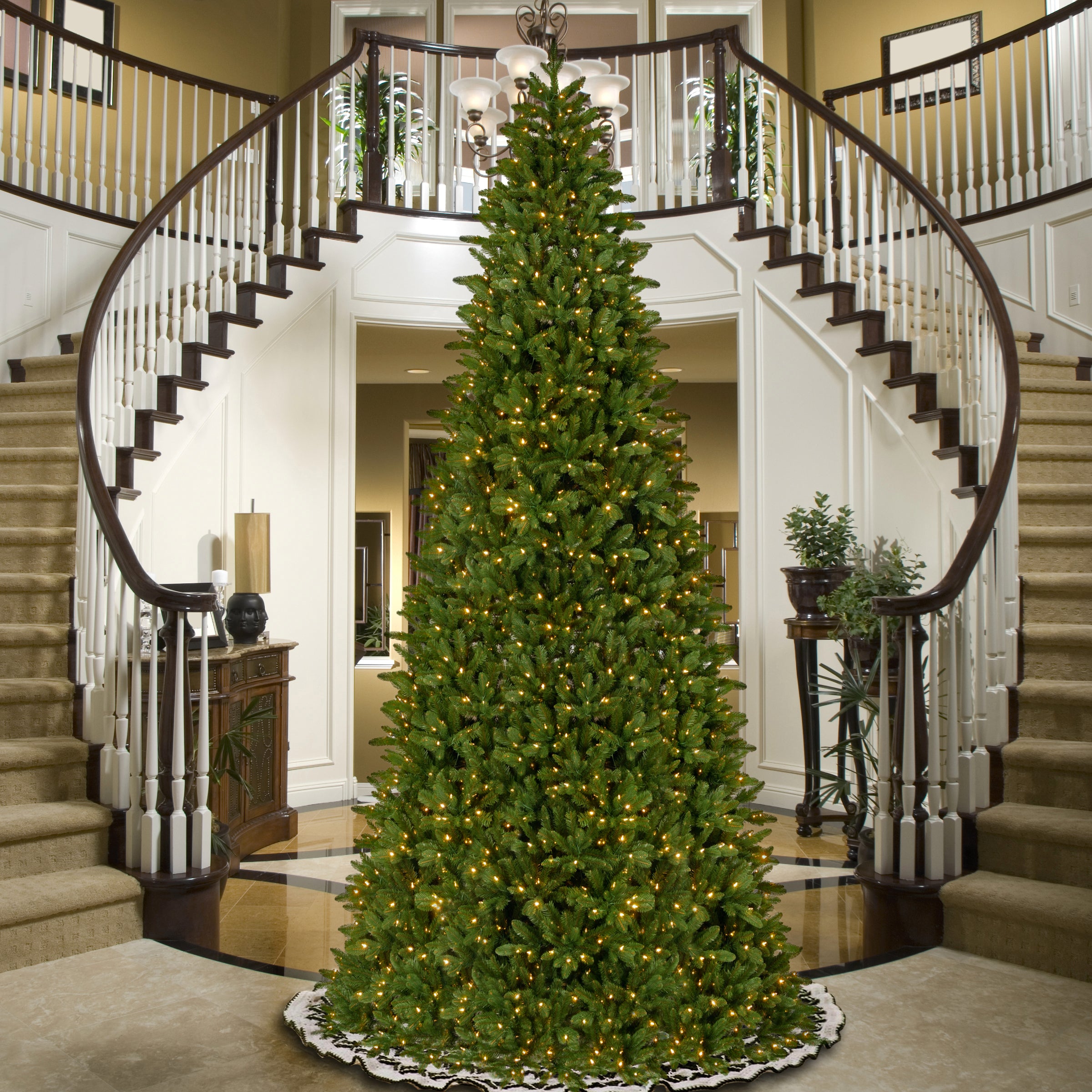 14ft. Pre-Lit Ridgewood Spruce Slim Hinged Tree with Warm White