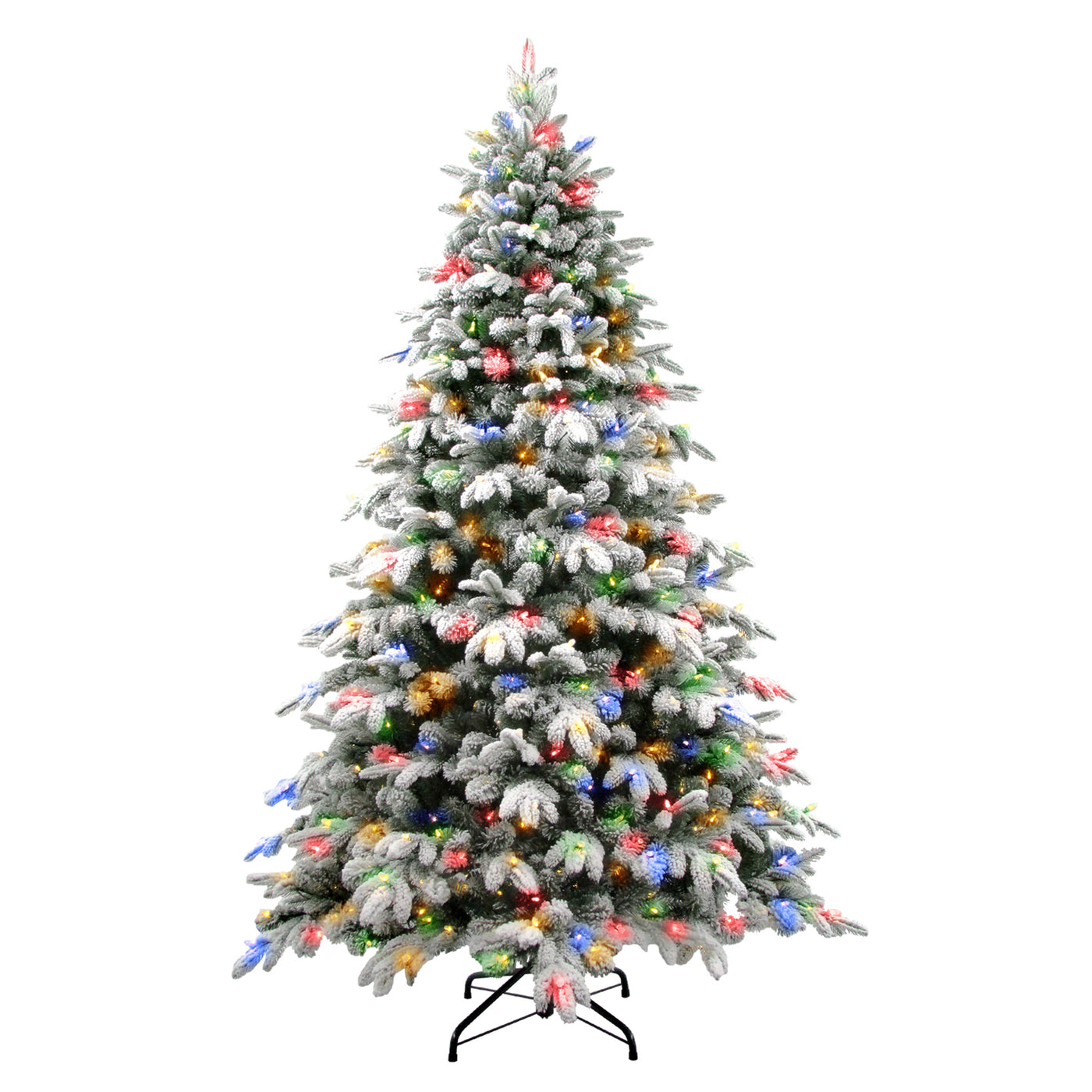 7.5 ft. Pre-Lit Snowy Avalanche Tree with Dual Color LED Lights - National Tree Company