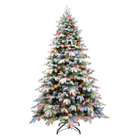 7.5 ft. Pre-Lit Snowy Avalanche Tree with Dual Color LED Lights - National Tree Company