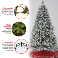 7.5 ft. Pre-Lit Snowy Silver Hill Pine Tree with LED Lights - National Tree Company