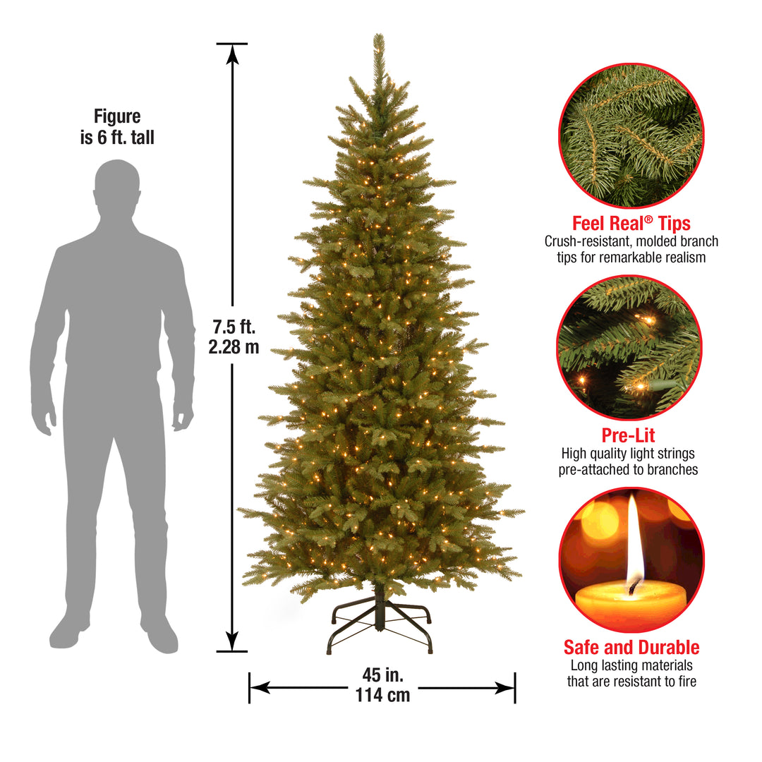 7.5 ft Sierra Spruce Slim Tree with Clear Lights