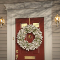 30 in. Pre-Lit Snowy Sheffield Spruce Wreath with Twinkly LED Lights - National Tree Company