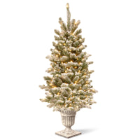 4 ft. Pre-Lit Snowy Sheffield Spruce Tree with Twinkly LED Lights - National Tree Company