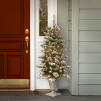 4 ft. Pre-Lit Snowy Sheffield Spruce Tree with Twinkly LED Lights - National Tree Company