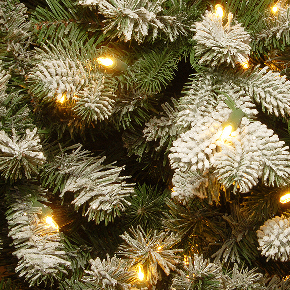 7.5 ft. Pre-Lit Snowy Sheffield Spruce Pencil Slim with PowerConnect Clear Lights - National Tree Company