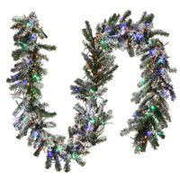 9 ft. Pre-Lit Snowy Sheffield Spruce Garland with LED Lights - National Tree Company