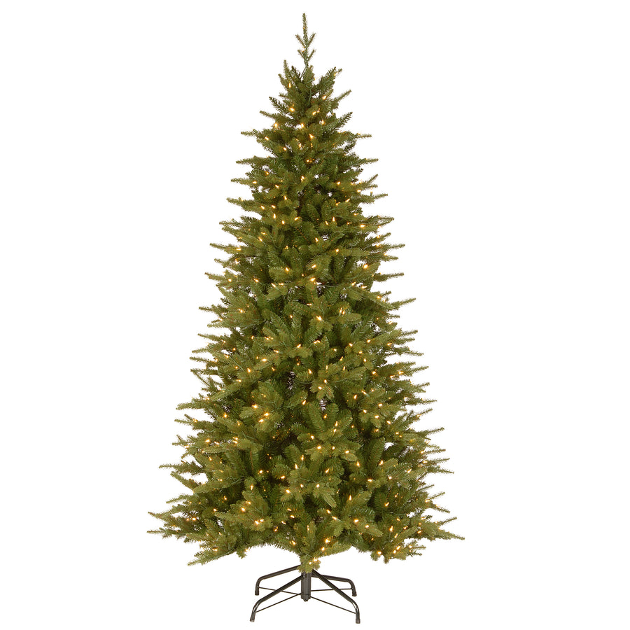 7.5 ft. Saratoga Spruce Slim Tree with Dual Color LED Light - National Tree Company
