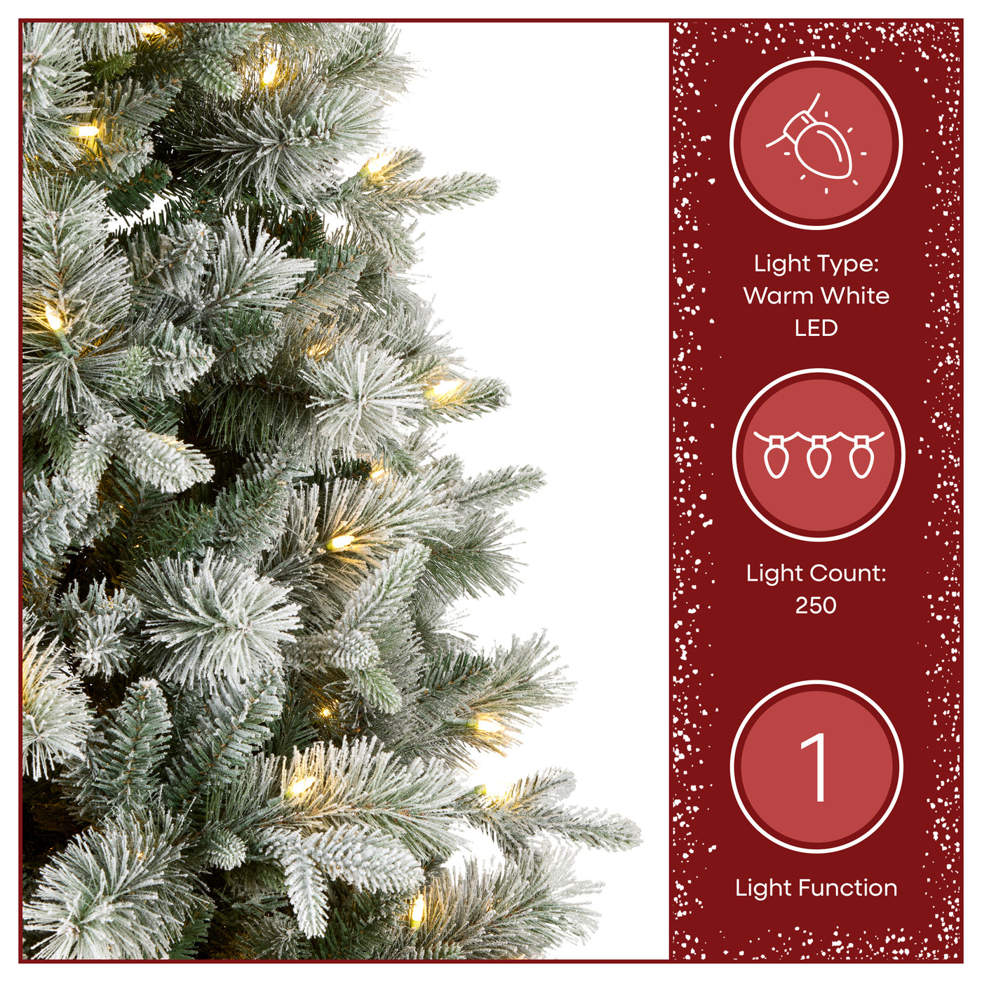 6 ft. Pre-Lit Snowy Stamford Flocked Artificial Christmas Tree with Warm White LED Lights - National Tree Company