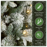 6 ft. Pre-Lit Snowy Stamford Flocked Artificial Christmas Tree with Warm White LED Lights - National Tree Company