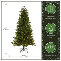 6 ft. Pre-Lit Stamford Artificial Pine Christmas Tree with Warm white LED Lights - National Tree Company