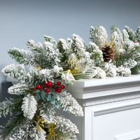 9 ft. Snowberry Pine Garland with LED lights - National Tree Company