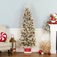 5 ft. Pre-Lit Snowberry Pine Half Tree with Clear Lights - National Tree Company