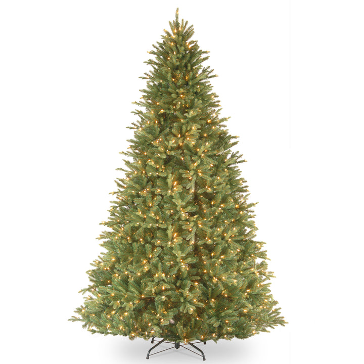 Pre-Lit 'Feel Real' Artificial Full Christmas Tree, Green, Tiffany Fir, White Lights, Includes Stand, 9 Feet