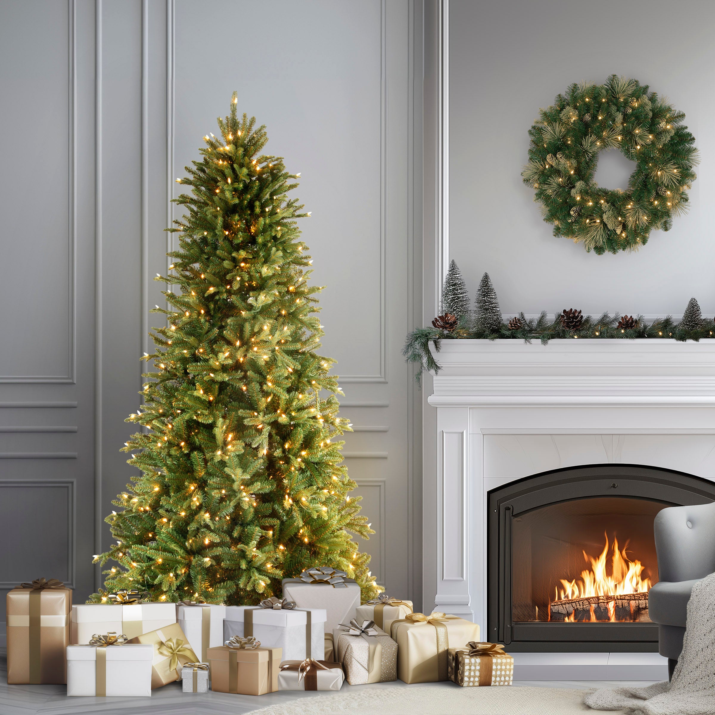 National Tree Company Tiffany Fir Slim Tree - Thumbnail 4