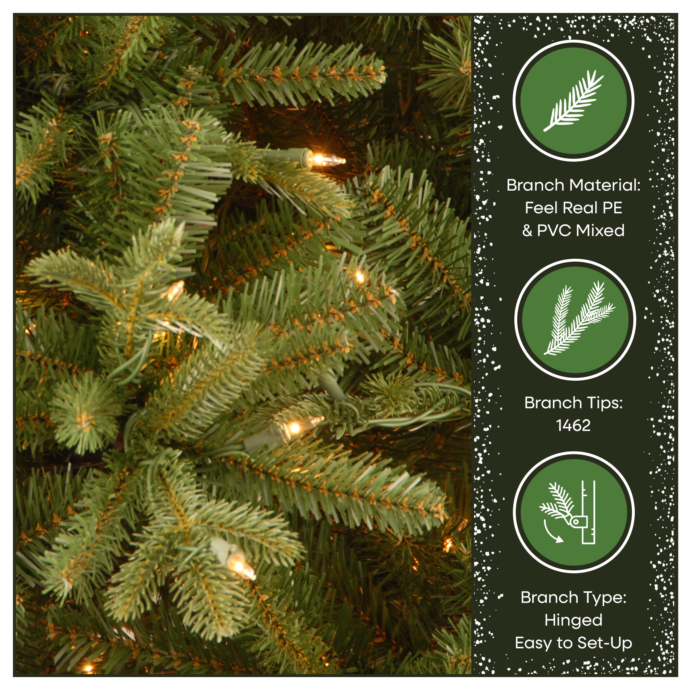 6.5 ft. Pre-Lit Tiffany Fir Slim Tree with Clear Lights PE Branch