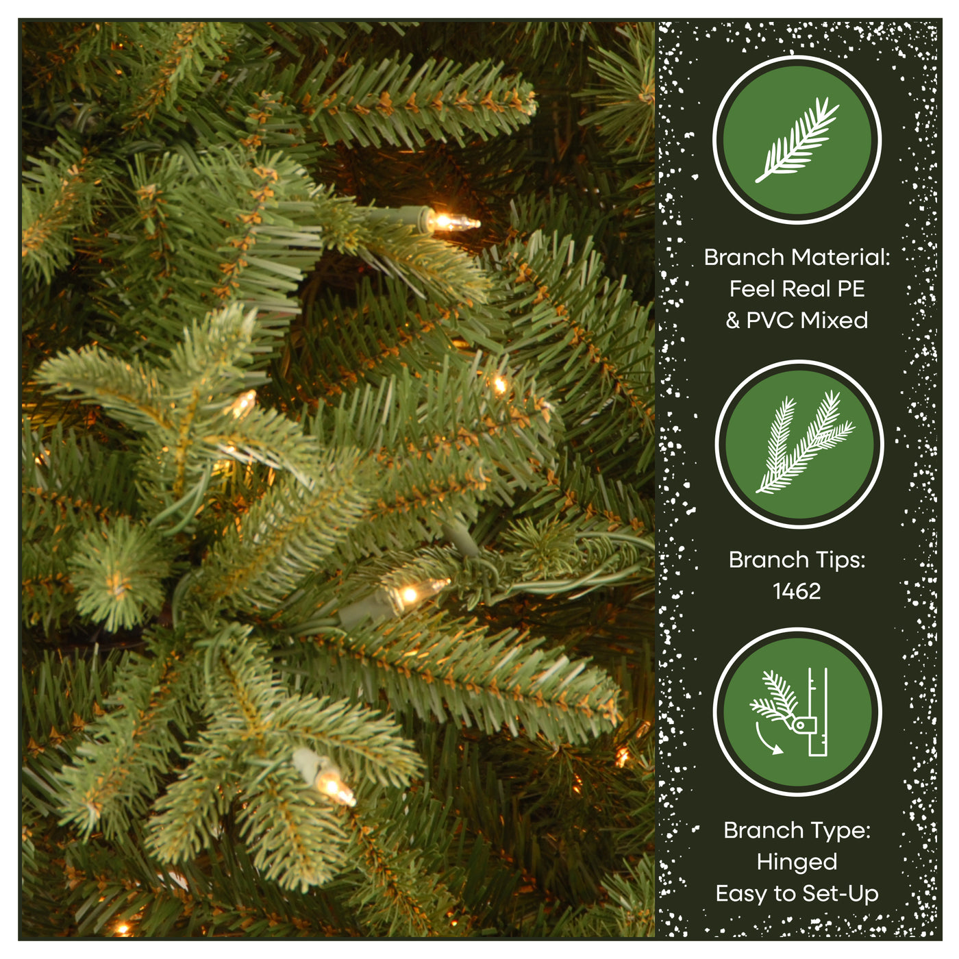 6.5 ft. Pre-Lit Tiffany Fir Slim Tree with Clear Lights PE Branch Tips, Plug-In - National Tree Company
