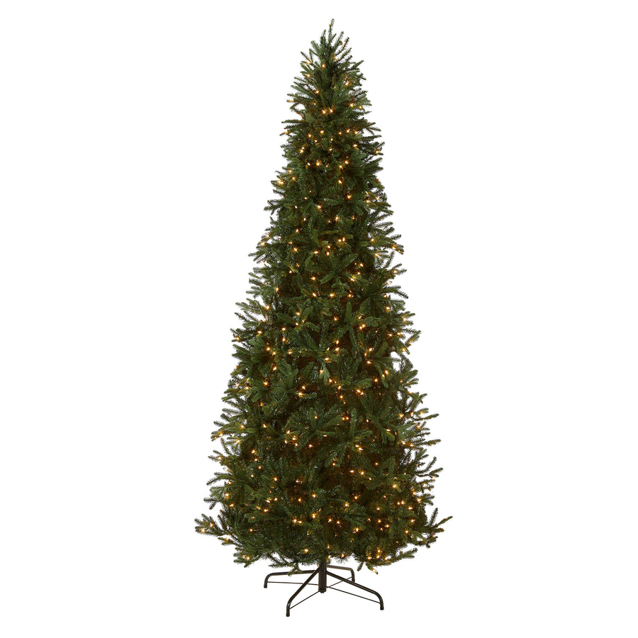 9 ft. Pre-Lit Tiffany Fir Slim Tree with Clear Lights - PE Branch Tips - National Tree Company
