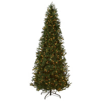 9 ft. Pre-Lit Tiffany Fir Slim Tree with Clear Lights - PE Branch Tips - National Tree Company