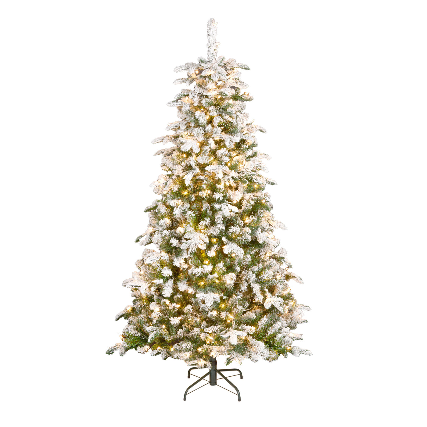 6.5 ft. Pre-Lit Snowy Everest Fir Medium Tree with Clear Lights - National Tree Company