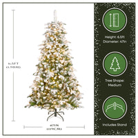 6.5 ft. Pre-Lit Snowy Everest Fir Medium Tree with Clear Lights - National Tree Company