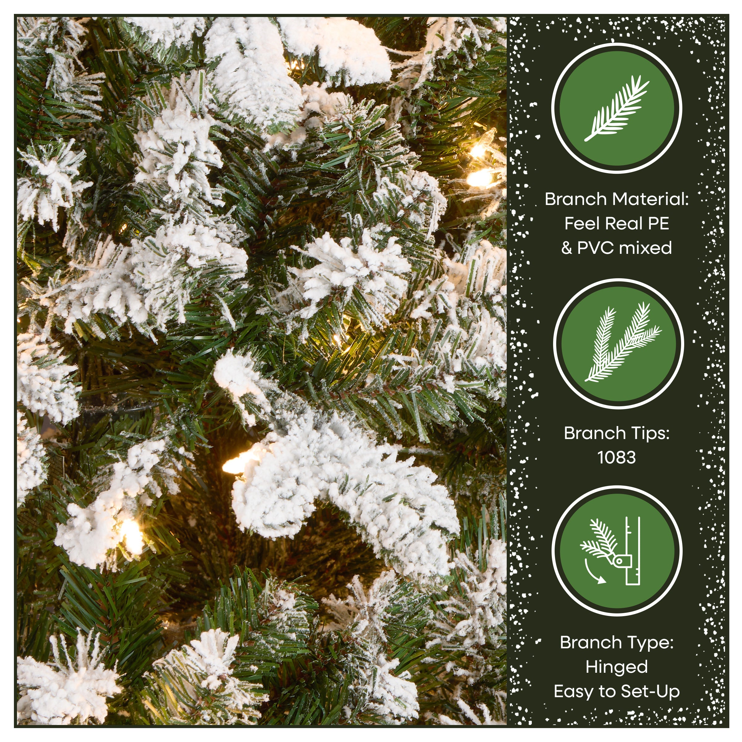 6.5 ft. Pre-Lit Snowy Everest Fir Medium Tree with Clear Lights