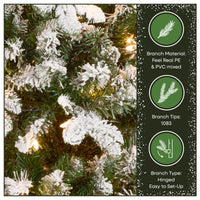 6.5 ft. Pre-Lit Snowy Everest Fir Medium Tree with Clear Lights - National Tree Company