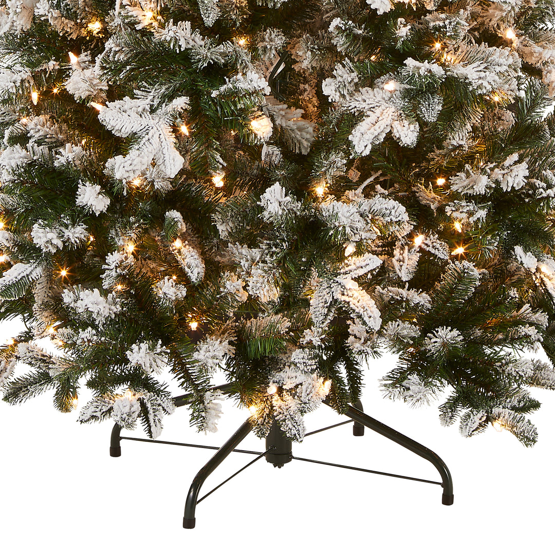 Pre-Lit 'Feel Real' Artificial Christmas Tree, Everest Fir, Green, White Lights, Includes Stand, 6.5 Feet