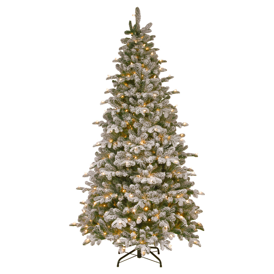 7.5 ft. Pre-Lit Snowy Everest Fir Medium Tree with PowerConnect Clear Lights - National Tree Company