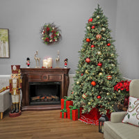 9ft. Pre-Lit Wellesley Fir Hinged Tree with PowerConnect Warm White LED Lights - National Tree Company