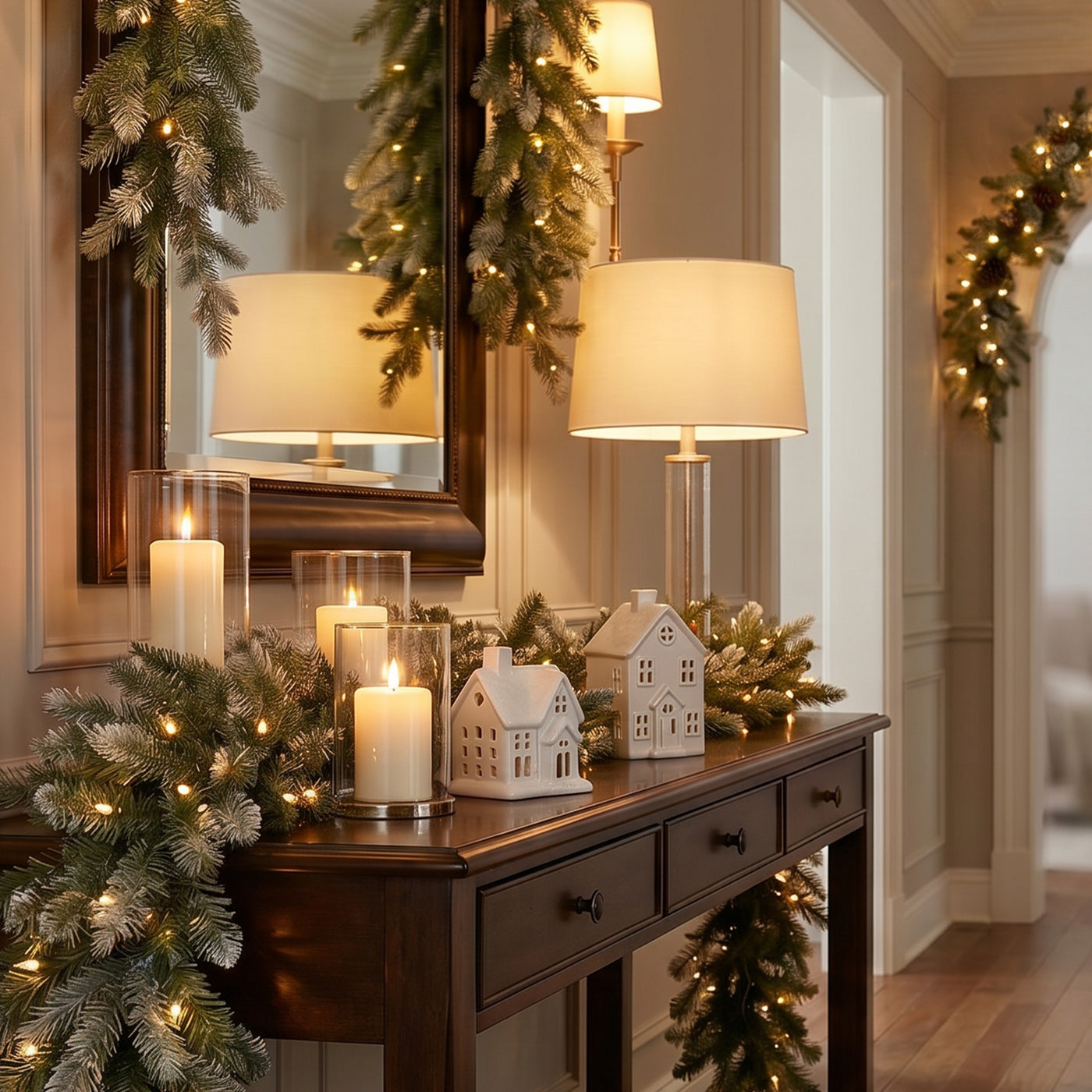 9 ft. Pre-Lit Woodland Garland with Warm White LED Lights - National Tree Company