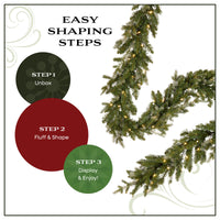 9 ft. Pre-Lit Woodland Garland with Warm White LED Lights - National Tree Company