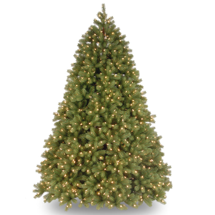 National Tree Company Pre-Lit 'Feel Real' Artificial Full Downswept Christmas Tree, Green, Douglas Fir, Dual Color LED Lights, Includes Stand and PowerConnect, 6.5 feet