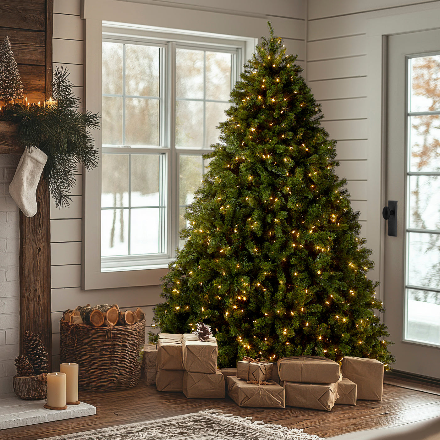 7.5 ft. Pre-Lit Deluxe Downswept Douglas Fir Tree with PowerConnect Dual Color LED Lights - National Tree Company