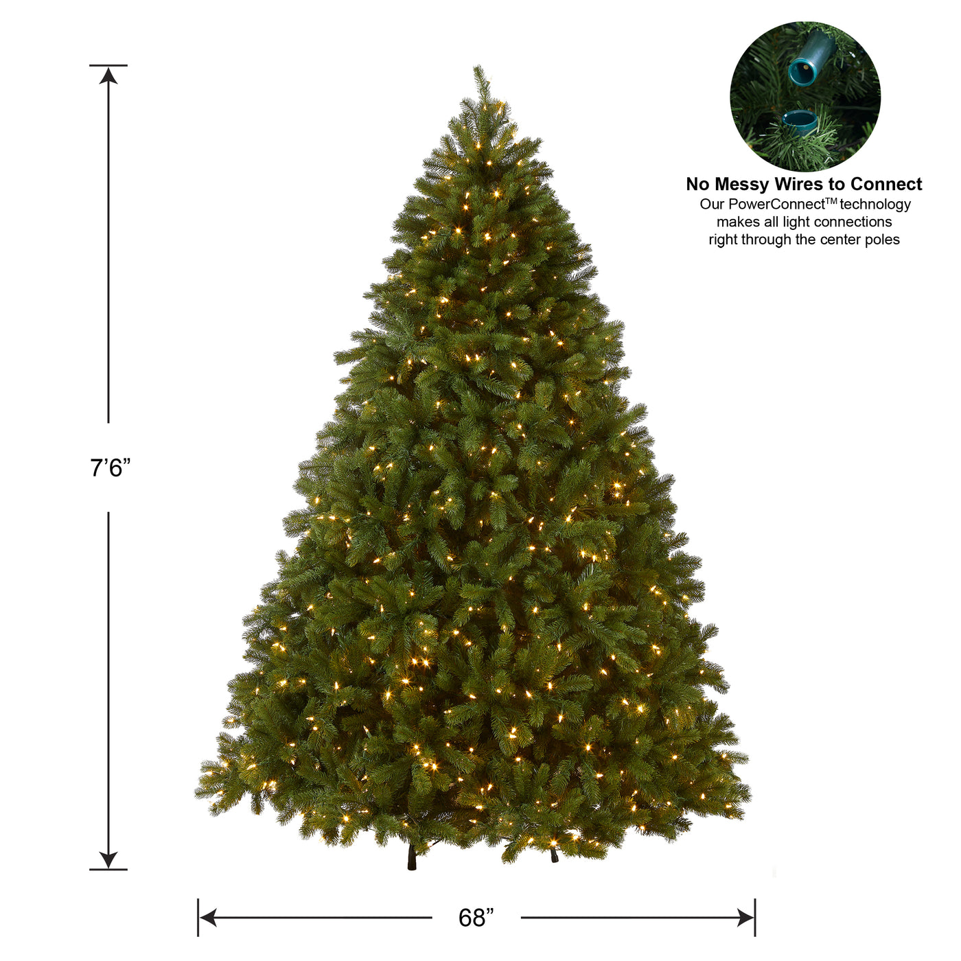 7.5ft. Pre-Lit Deluxe Downswept Douglas Fir Tree with PowerConnect Dual Color LED Lights - National Tree Company