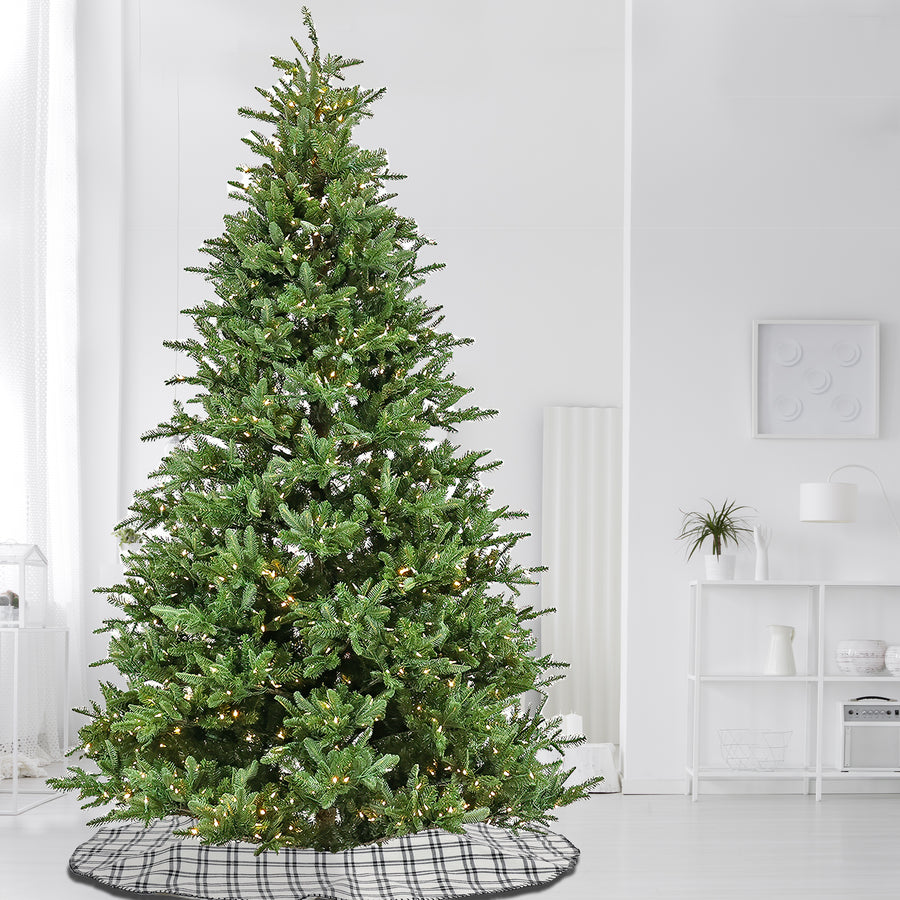 10 ft. Pre-Lit Norway Spruce Hinged Tree with Warm White LED Lights