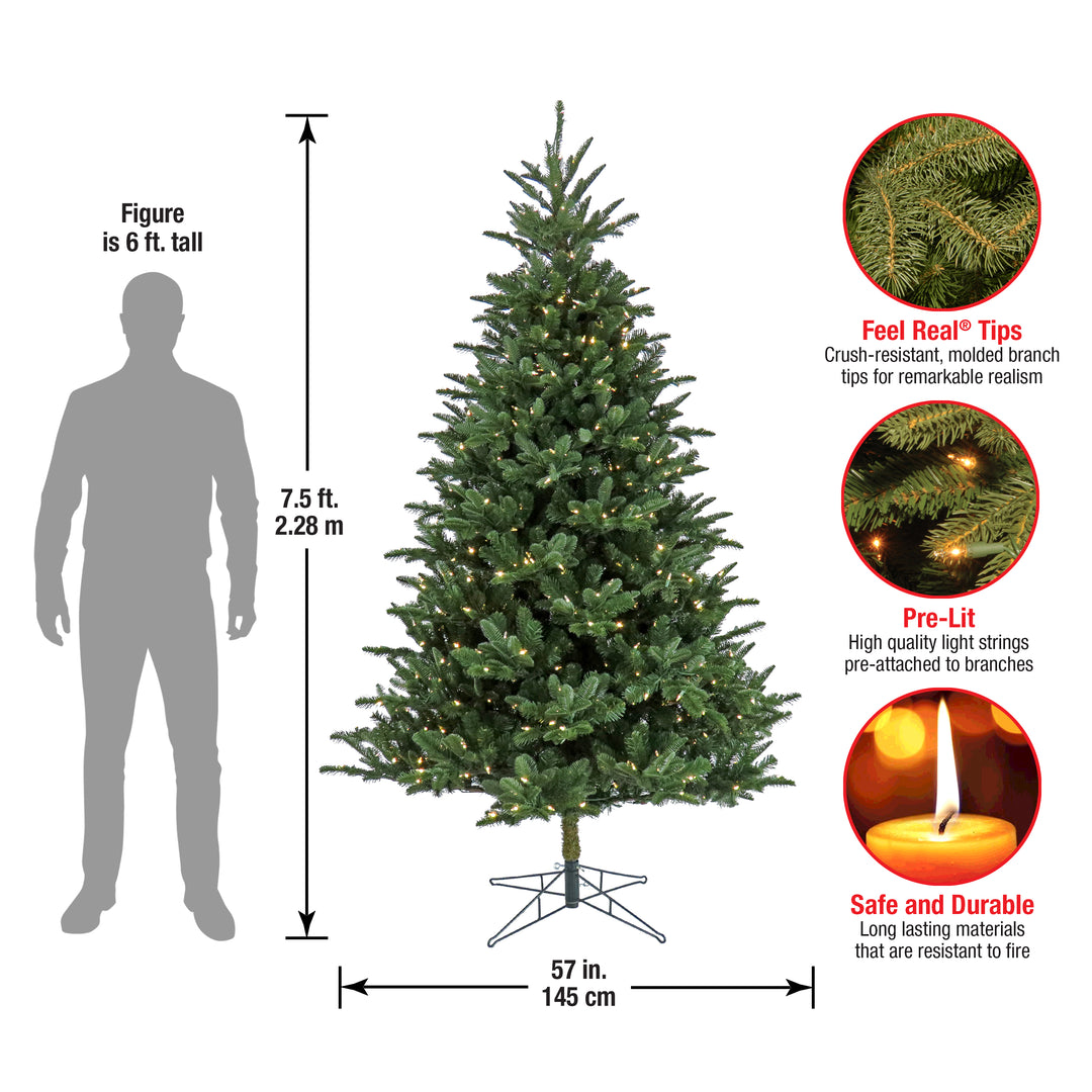 7.5 ft Norway Spruce Tree with LED Lights