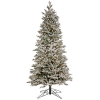 10ft. Pre-Lit Snowy Slim Hinged Tree with Warm White LED Lights - National Tree Company