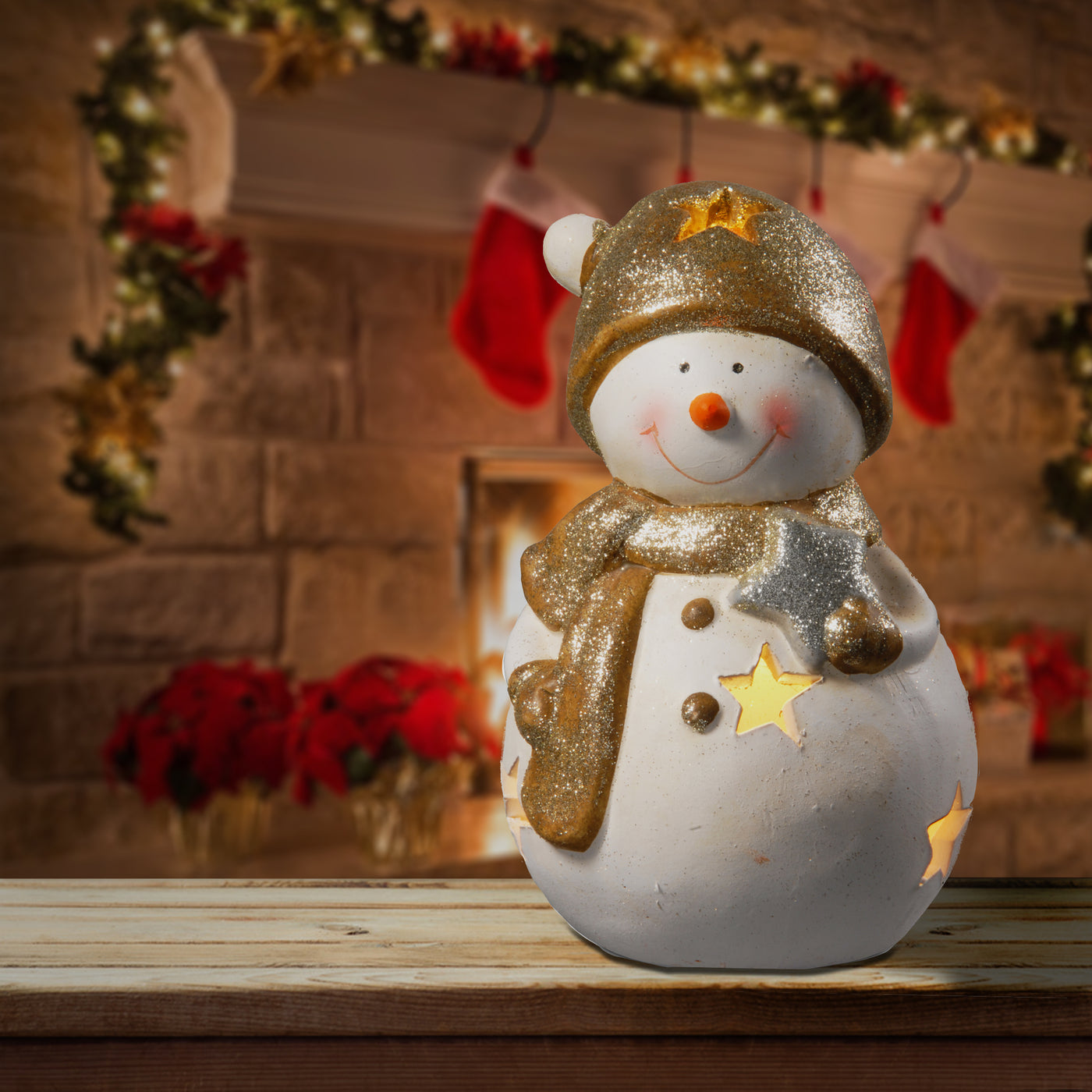 8 in Lighted Holiday Snowman Décor - National Tree Company