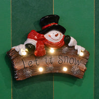 13 in. Snowman Holding Sign with Lights and Music - National Tree Company