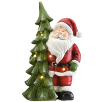 17" Lighted Santa with Christmas Tree Figuerine - National Tree Company