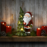 17" Lighted Santa with Christmas Tree Figuerine - National Tree Company