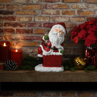 14 in. Santa Climbing into Chimney Figuerine - National Tree Company