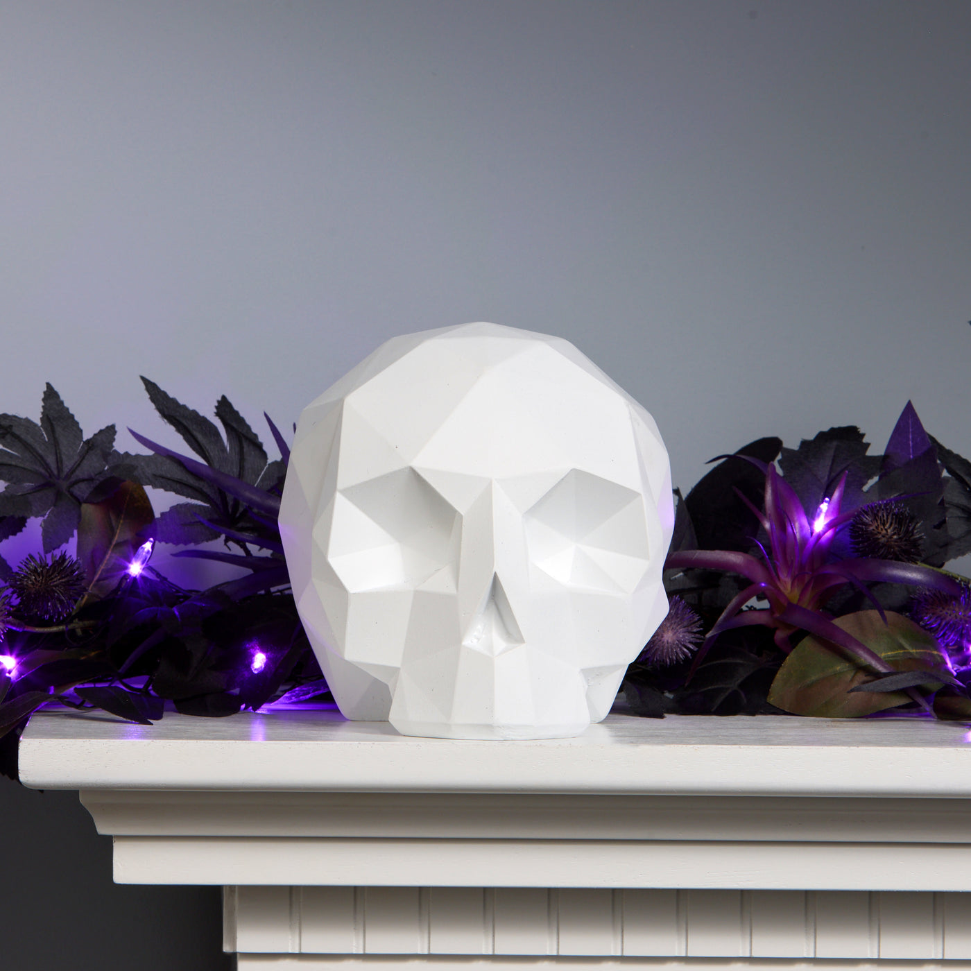 Halloween Origami Skull, White, Tabletop Decoration, 6inch - National Tree Company