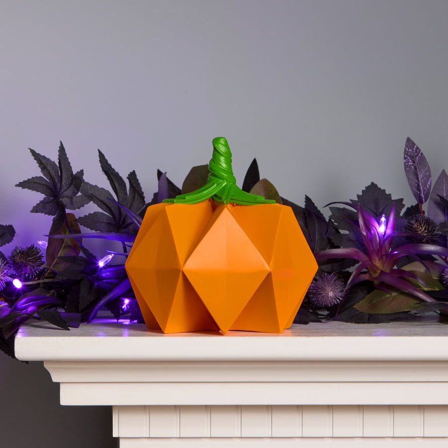 6 in. Halloween Origami Pumpkin Tabletop Decoration