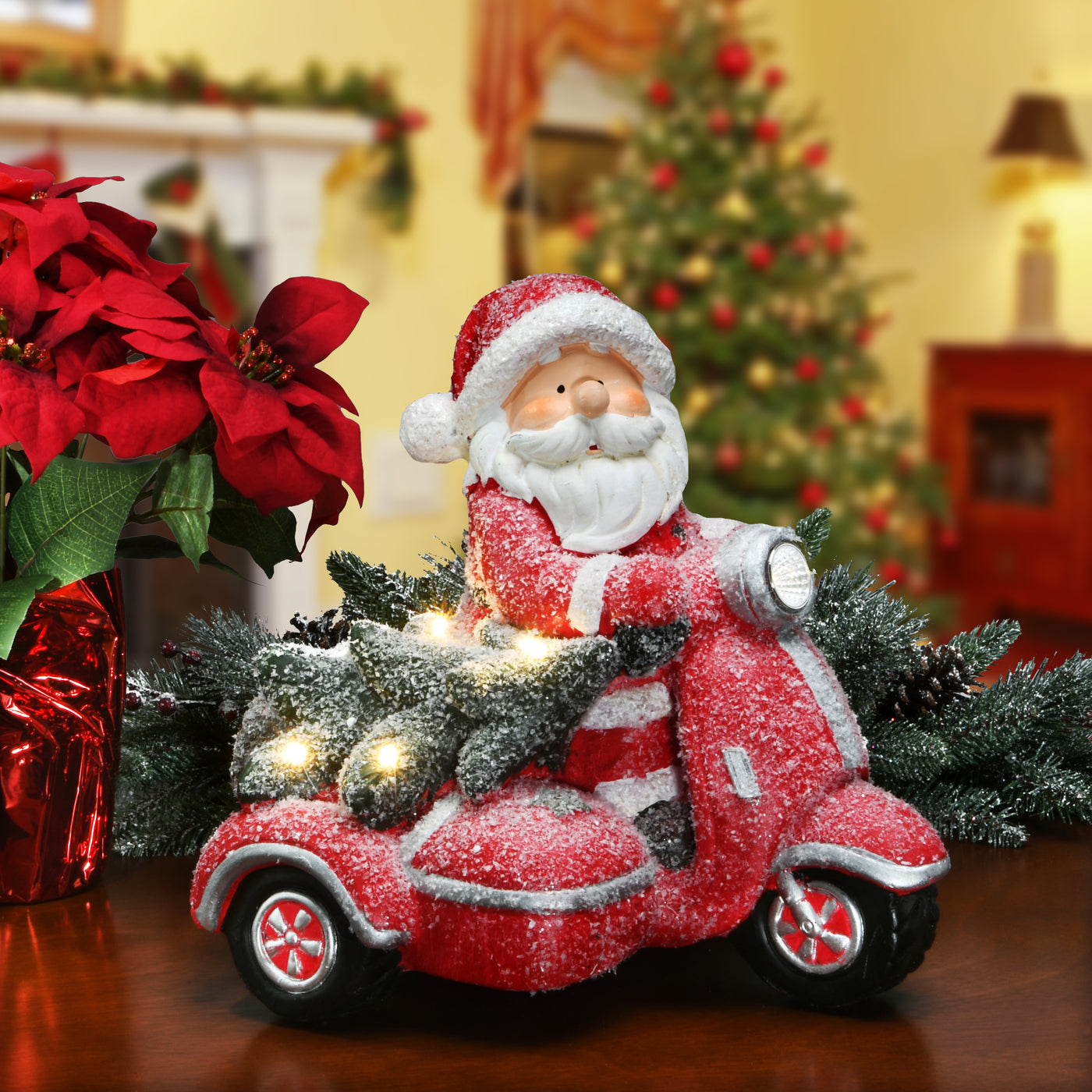 14" Lighted Santa on Scooter - National Tree Company